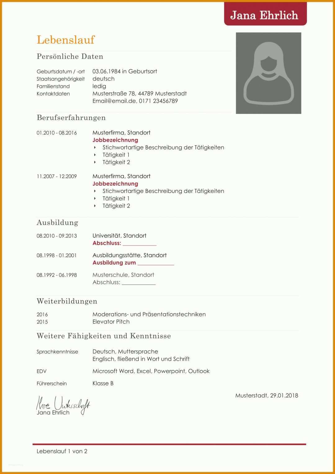 Modisch Lebenslauf Openoffice Vorlage 1653x2339