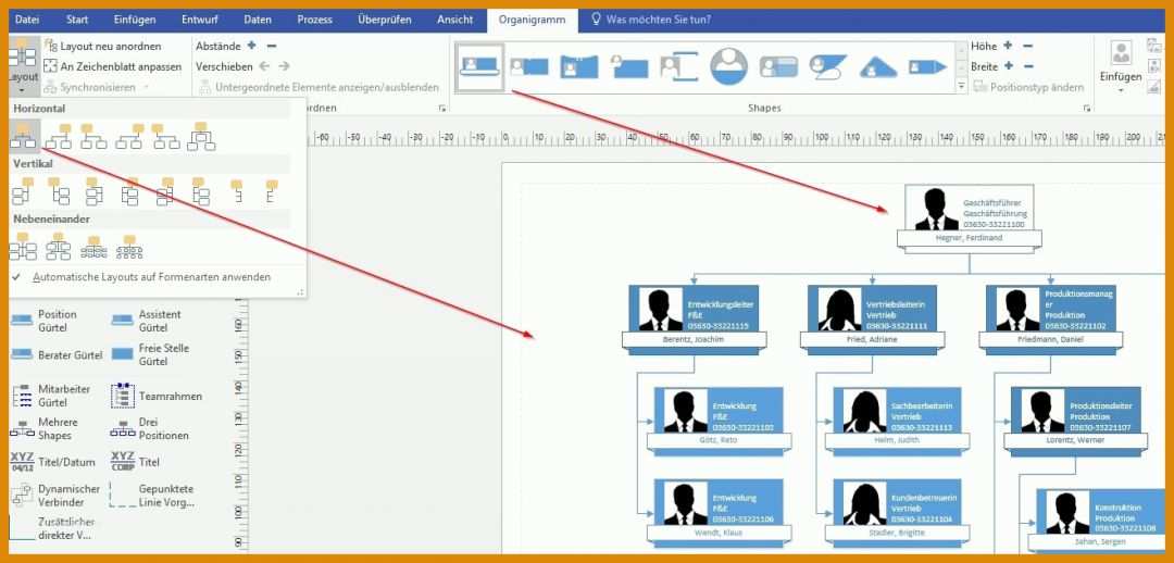 Phänomenal organigramm Erstellen Excel Vorlage Kostenlos 1318x632