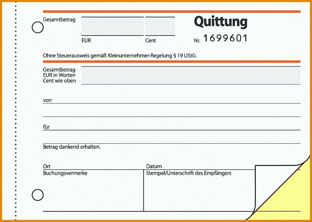 Einzahl Quittung Privatverkauf Vorlage Ohne Mehrwertsteuer 1500x1067