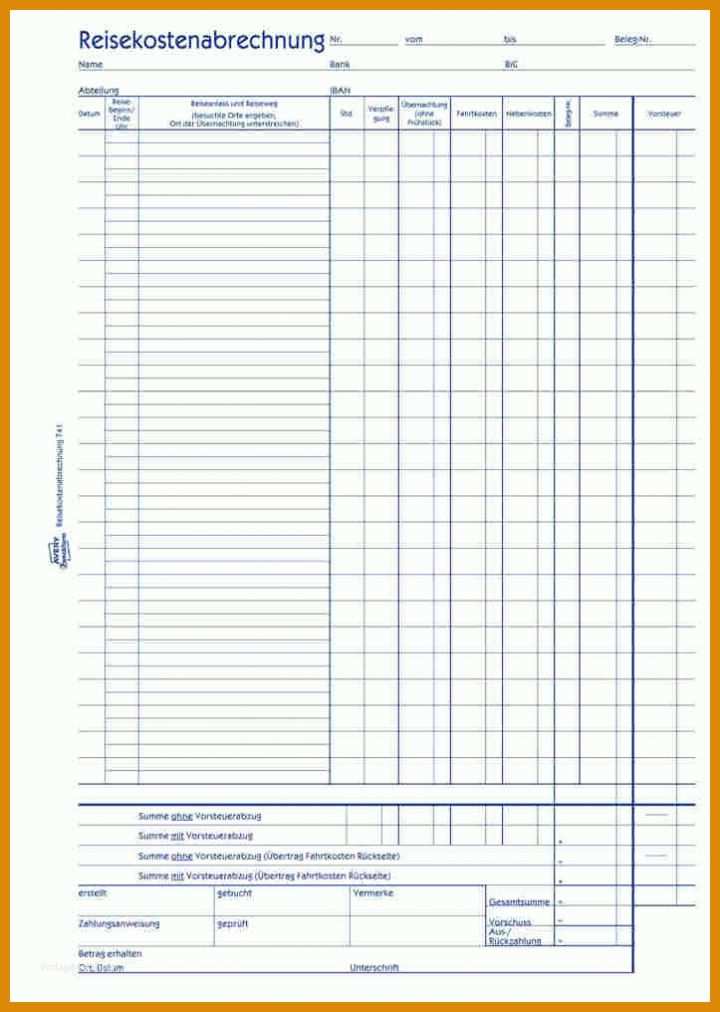 Hervorragen Reisekostenabrechnung Vorlage Pdf 723x1016