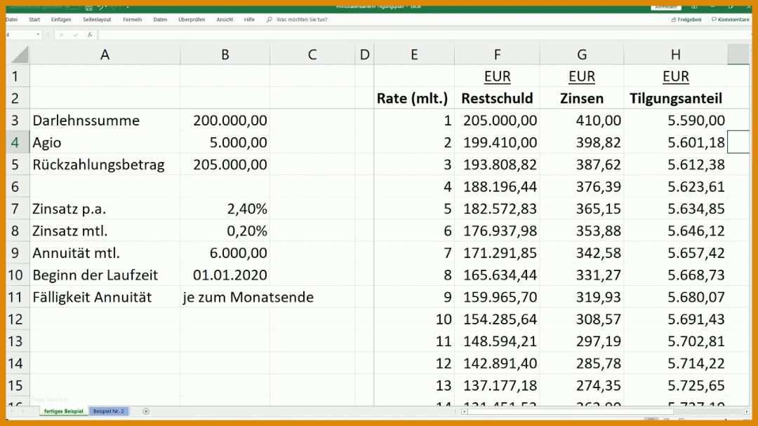 Empfohlen Tilgungsplan Erstellen Excel Vorlage 1280x720