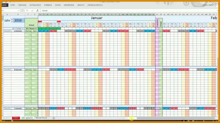 Original Excel Dienstplan Vorlage 1280x720