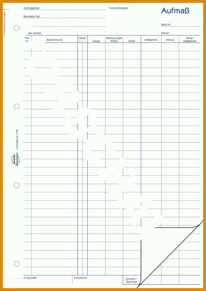 Am Beliebtesten Aufmass Vorlagen Zum Ausdrucken 724x1024