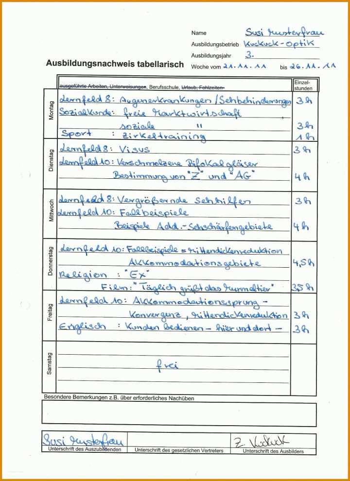 Hervorragen Ausbildung Berichtsheft Vorlage 1700x2338