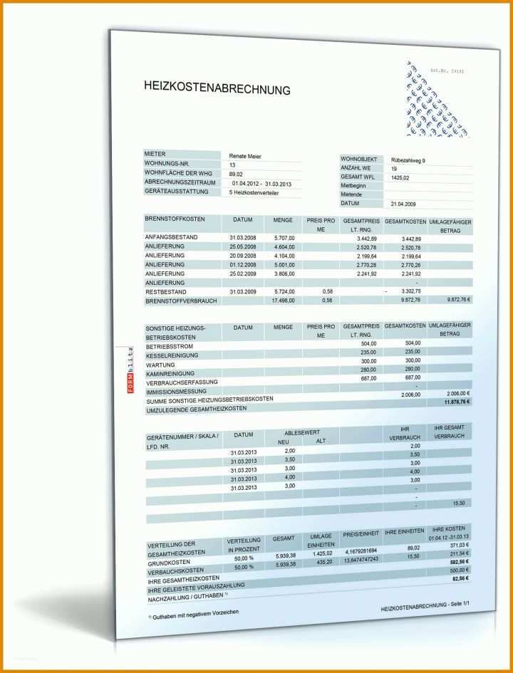 Kreativ Heizkostenabrechnung Vorlage Excel 1600x2100