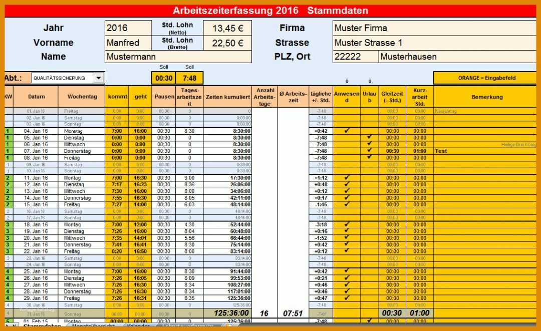 Einzigartig Vorlage Arbeitszeiterfassung 1132x693