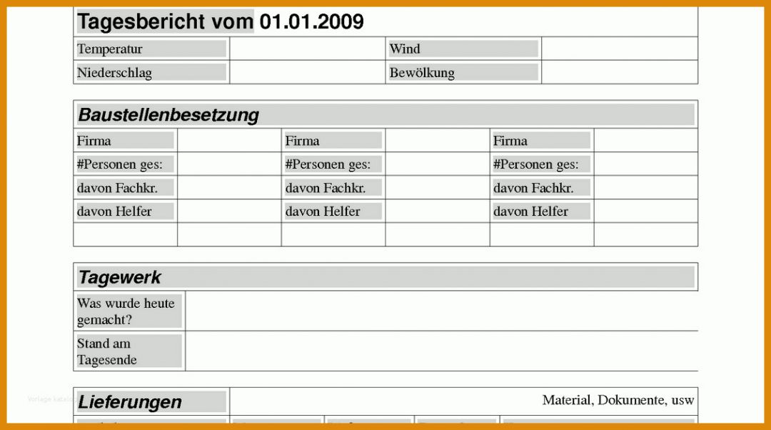 Sensationell Vorlage Bautagebuch 1131x630