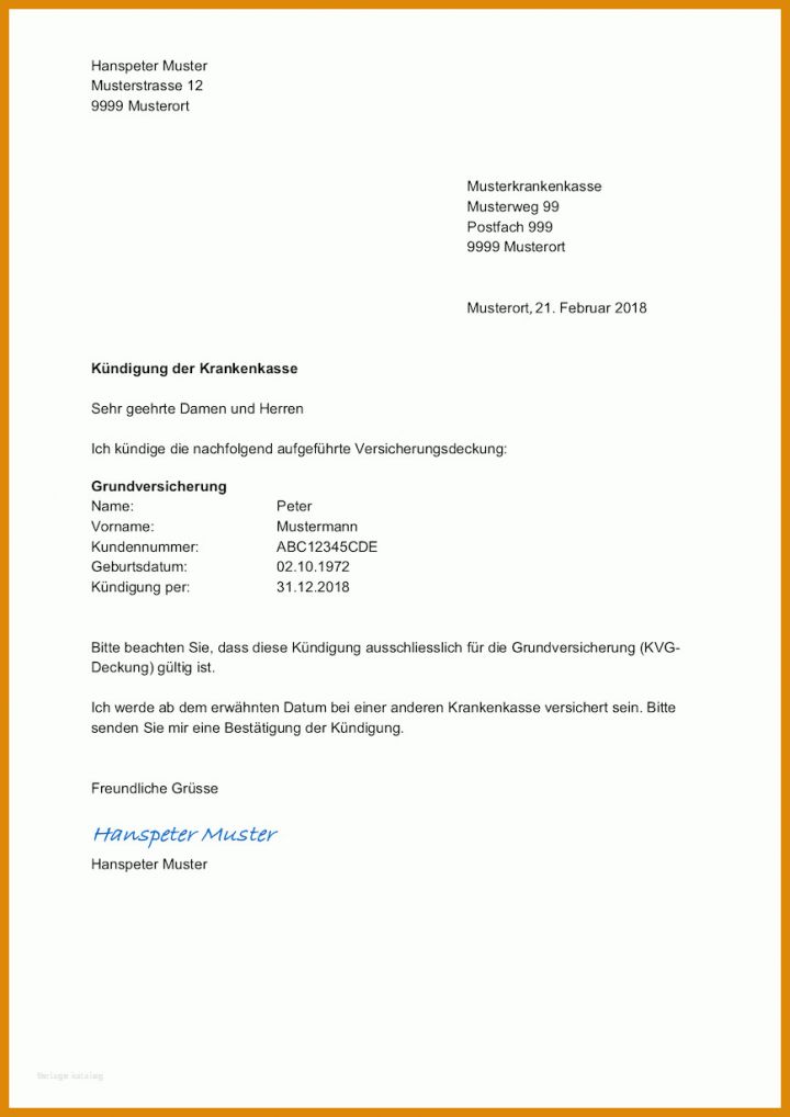 Größte Kündigung Für Versicherung Vorlage 868x1227