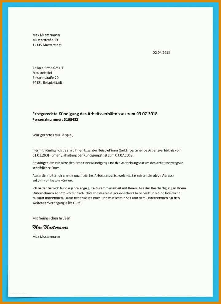 Schockierend Kündigungsbestätigung Arbeitgeber Vorlage Kostenlos 938x1290