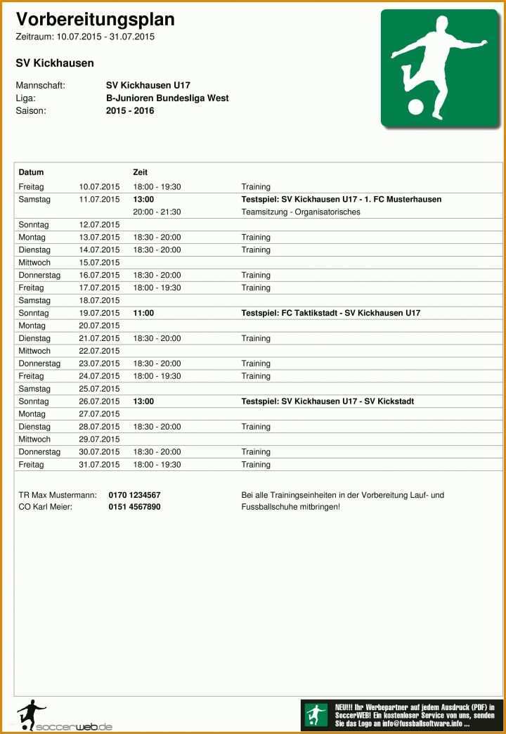 Singular Vorbereitungsplan Fussball Vorlage 2337x3390