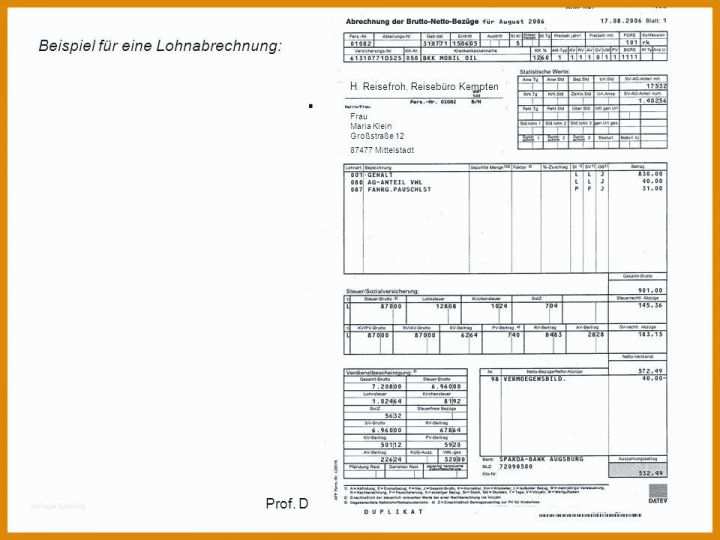 Schockierend Lohnabrechnung Vorlage Word 960x720