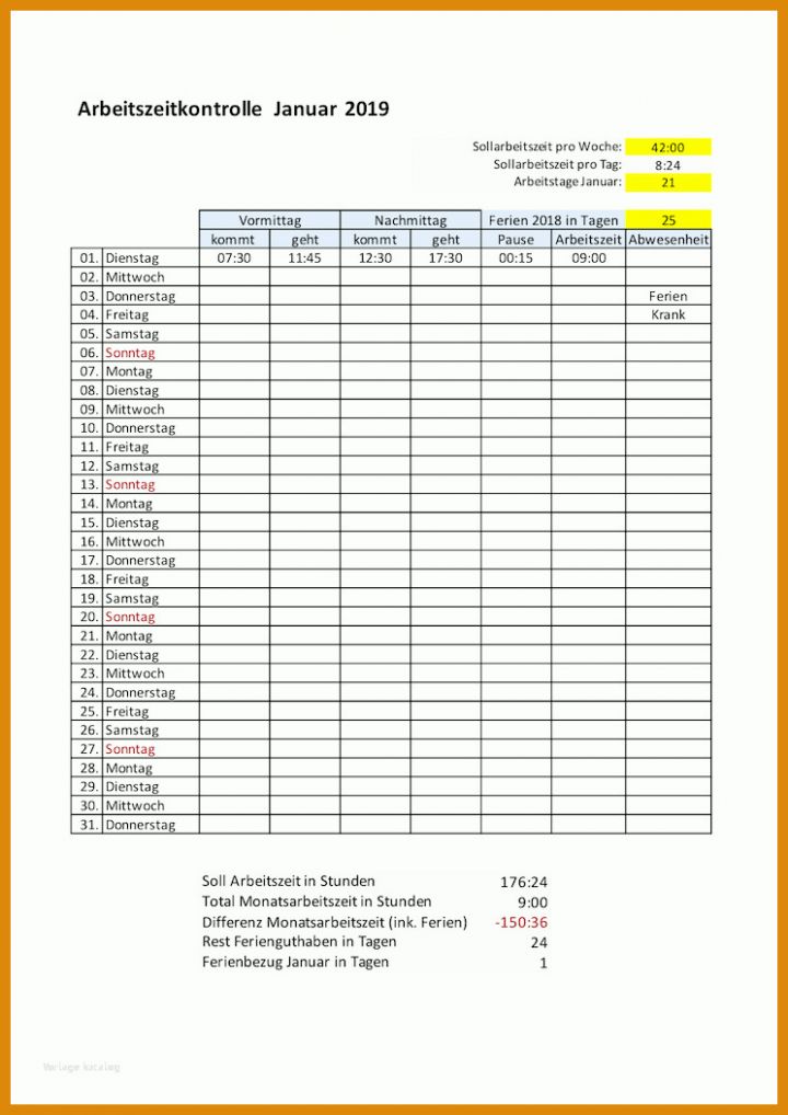 Zeiterfassung Vorlage Excel Kostenlos Zeiterfassung Excel