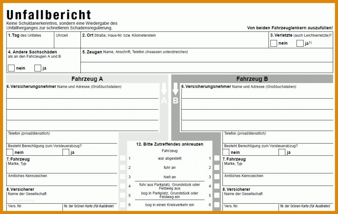 Limitierte Auflage Unfallbericht Vorlage Pdf 1109x701