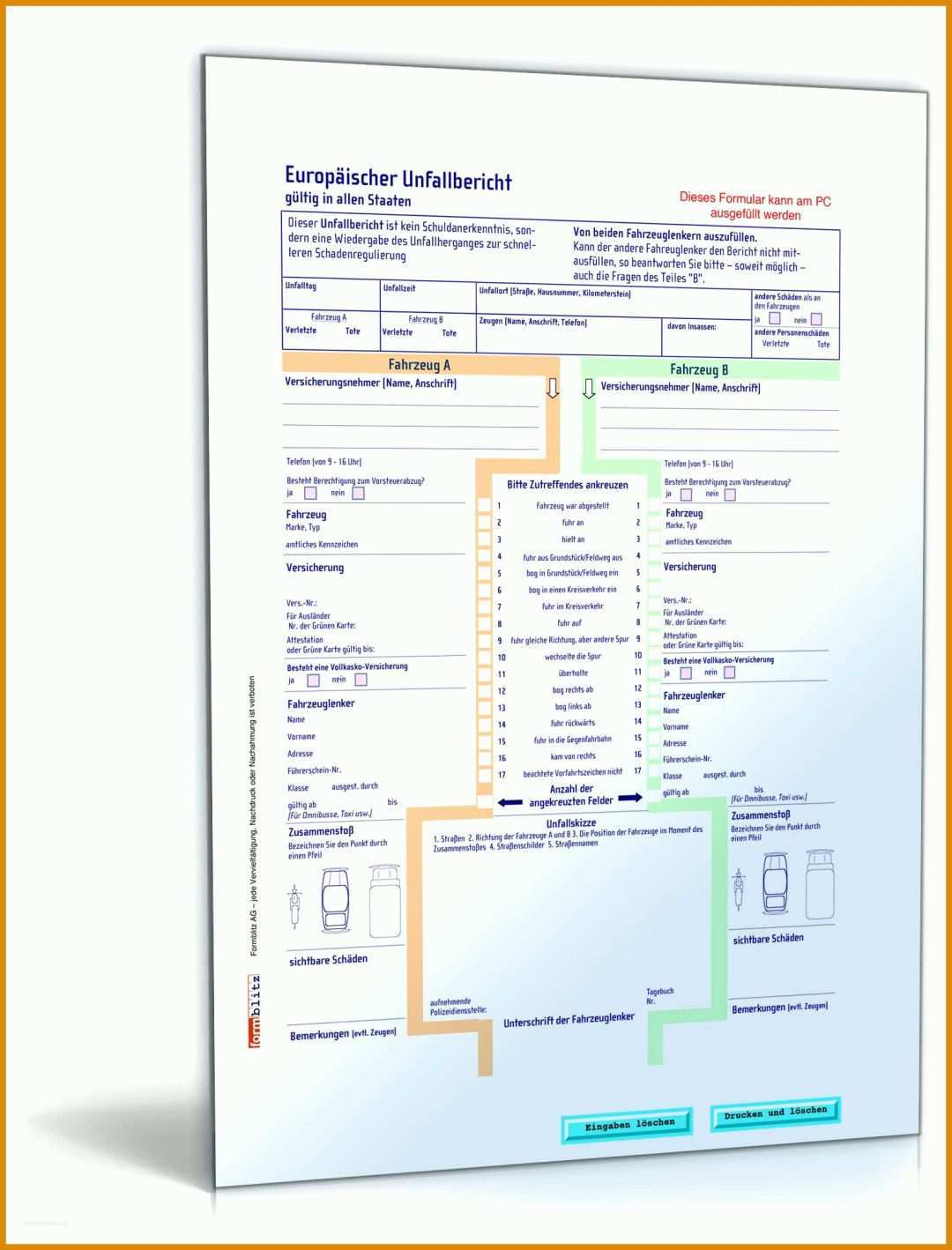 Ideal Unfallbericht Vorlage Pdf 1600x2100