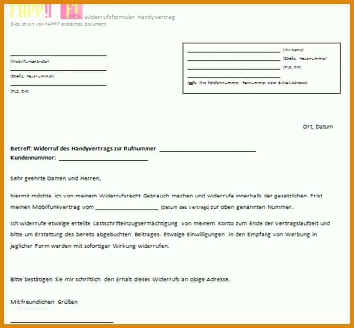 Vodafone Handyvertrag Kündigen Vorlage Kundigung Handyvertrag Vodafone Vorlage