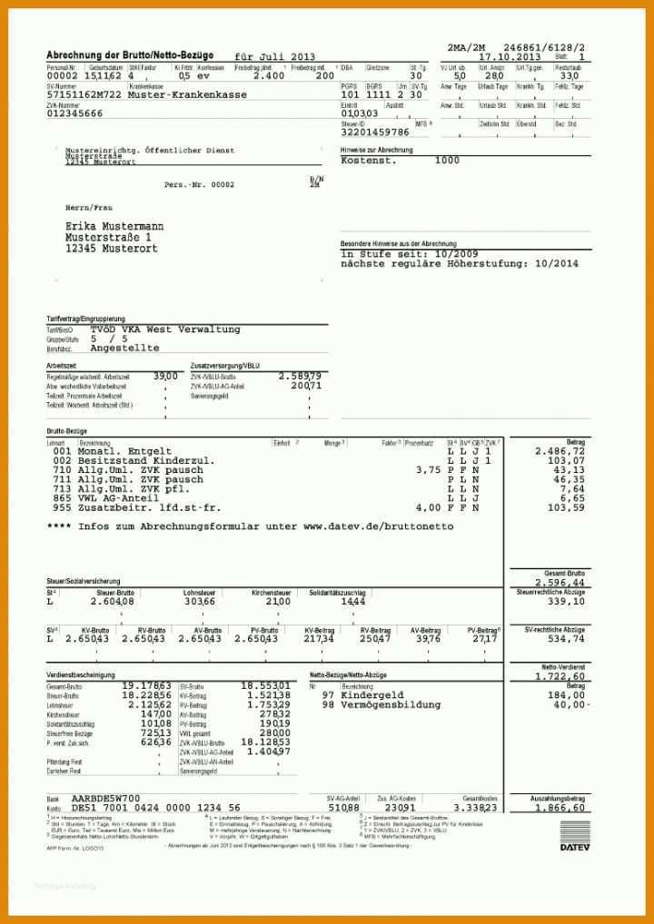 Faszinieren Datev Lohnabrechnung Vorlage 775x1096