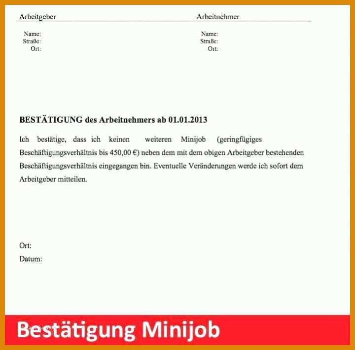 Kündigung Minijob Vorlage Word 20 Kundigung Minijob Vorlage Word