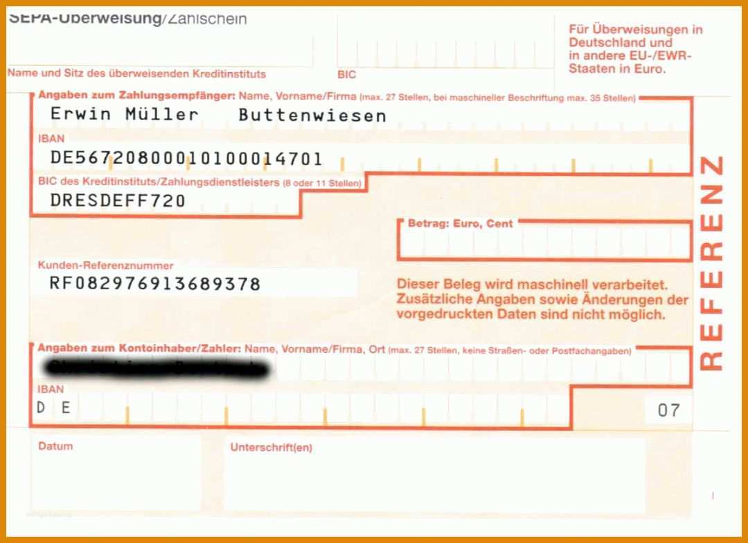 Modisch Sepa Zahlschein Und Qr Code 974664 - Muster & Vorlagen ...