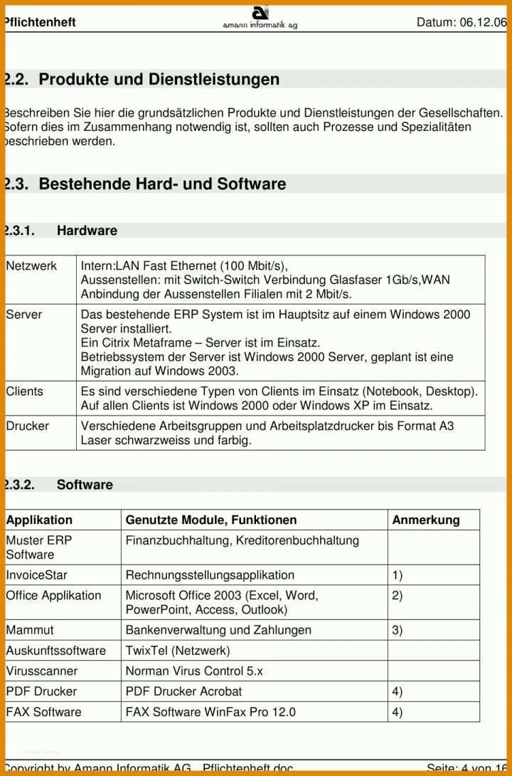 Beeindruckend Vorlage Pflichtenheft 960x1453