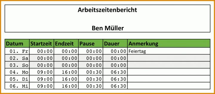 Angepasst Excel Vorlage Zeiterfassung Mitarbeiter 2046x901