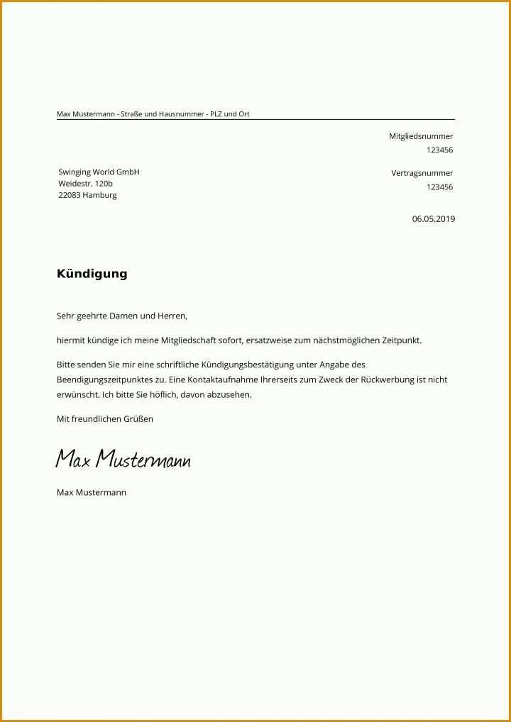 Phänomenal Mcfit Kündigung Vorlage Pdf 2480x3508