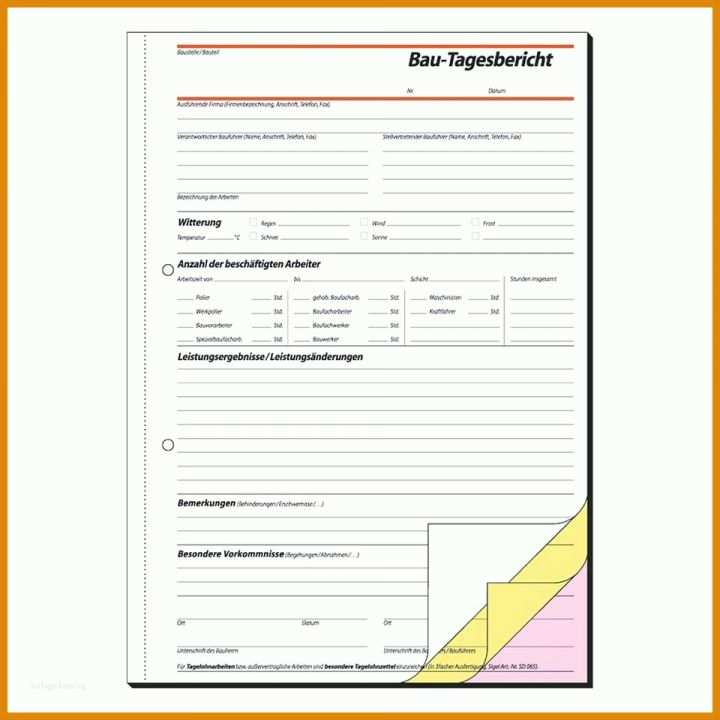 Vorlage Bautagebuch Sigel Bautagebuch Sd063