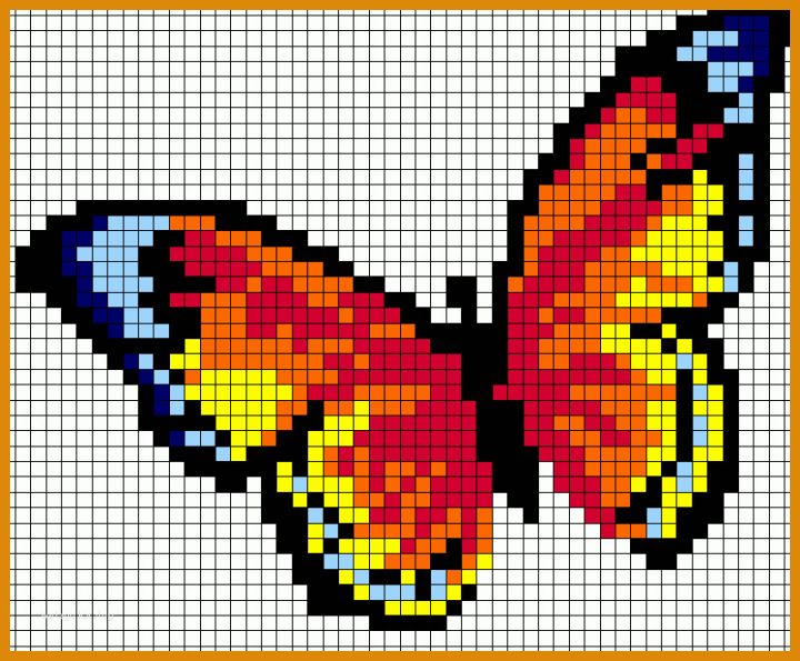 Toll Bügelperlen Vorlagen Schmetterling 800x661