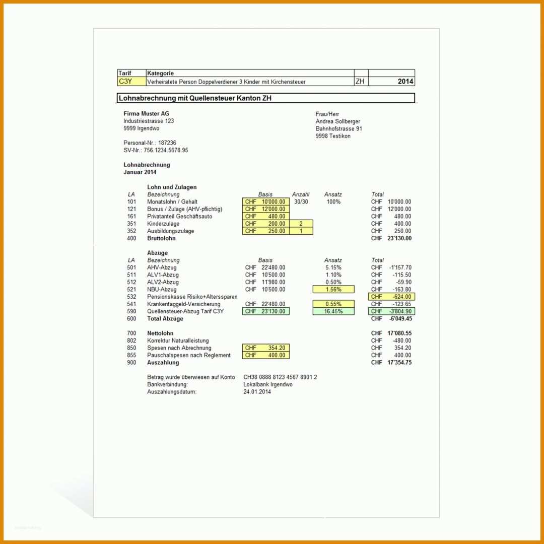 Wunderbar Excel Lohnabrechnung Vorlage Kostenlos 1500x1500