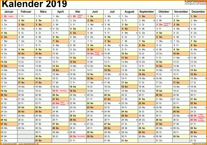 Kalender 2019 Vorlage Kalender 2019 Excel Vorlagen