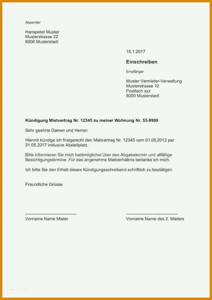 Toll Kündigung Mietvertrag Vorlage Kostenlos Pdf 893x1262