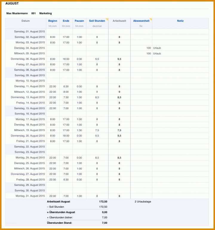 Singular Excel Arbeitsstunden Berechnen Vorlage 1434x1536