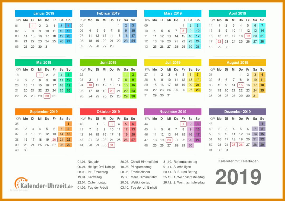 Schockieren Kalender 2019 Vorlage 1169x826