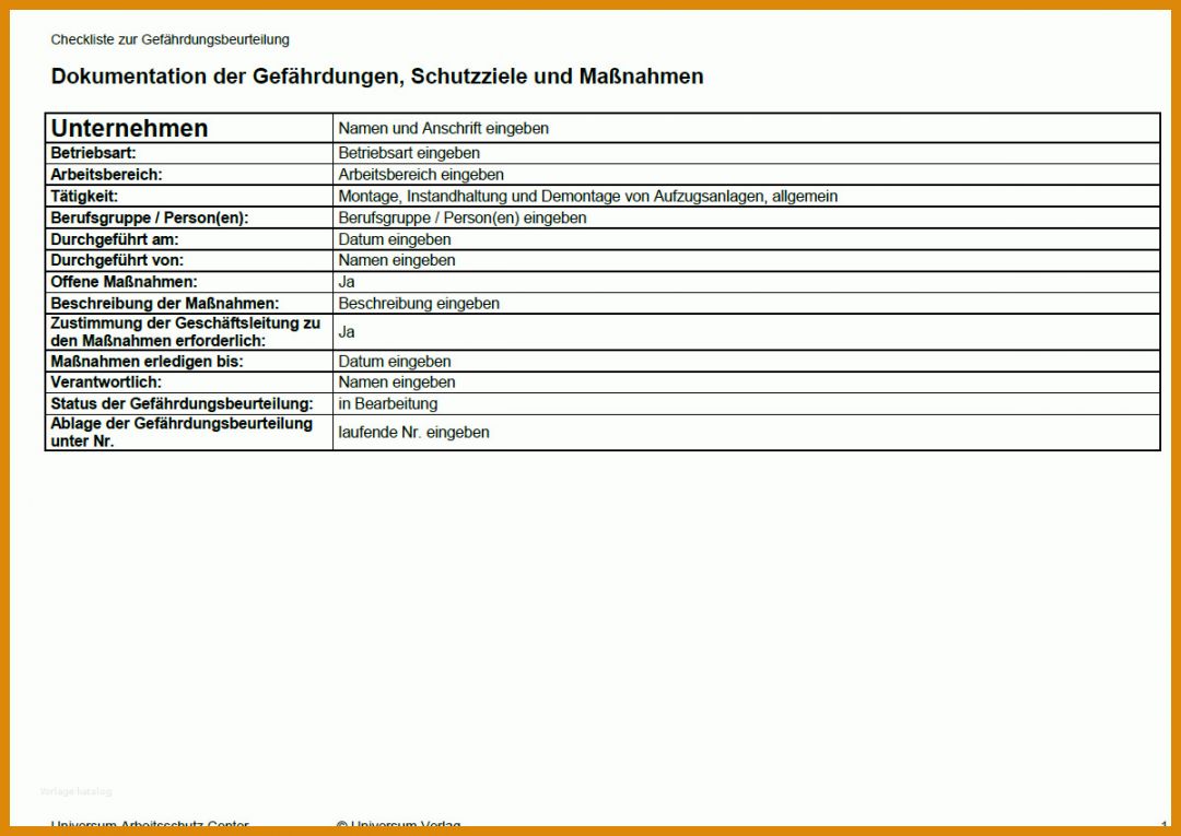 Exklusiv Gefährdungsbeurteilung Aufzugsanlagen Vorlage 1200x850