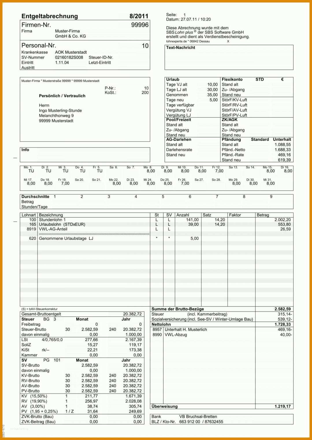 Überraschend Gehaltsabrechnung Vorlage Excel 1260x1774