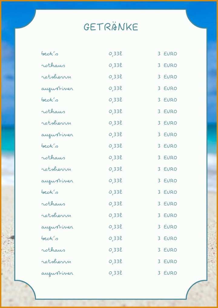 Empfohlen Getränkekarte Vorlage Zum Ausfüllen Kostenlos 1653x2336