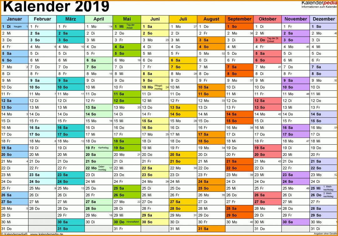 Auffällig Kalender 2019 Vorlage 3159x2206