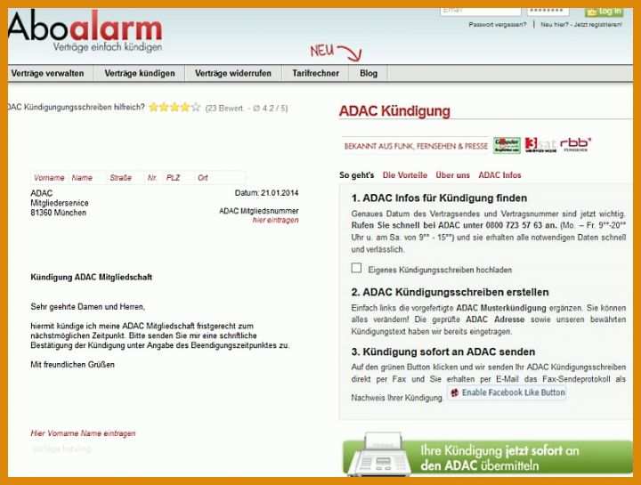 Staffelung Kündigung Adac Versicherung Vorlage 800x605