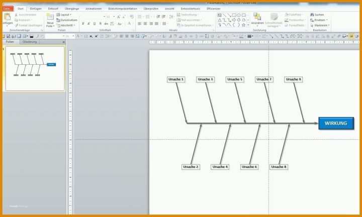 Wunderschönen Ishikawa Diagramm Vorlage 1500x900