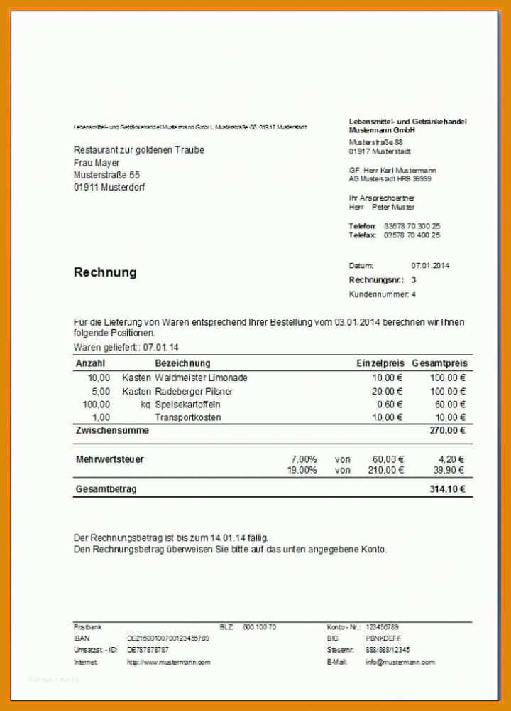 Einzahl Privatrechnung Ohne Mwst Vorlage 728x1011