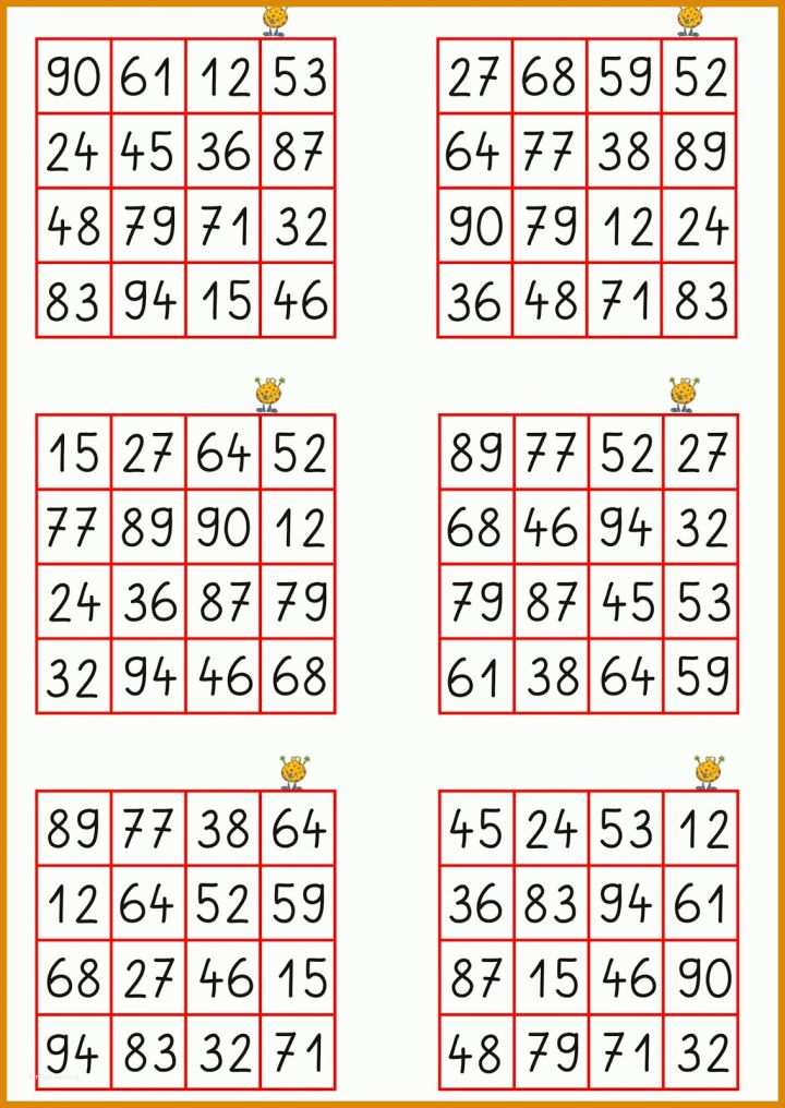 Unvergleichlich Mathe Bingo Grundschule Vorlage 1134x1600