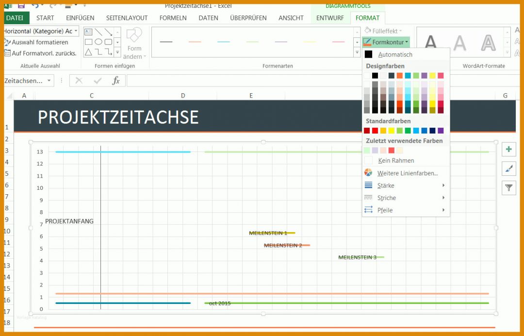 Faszinieren Excel Timeline Vorlage 1277x818