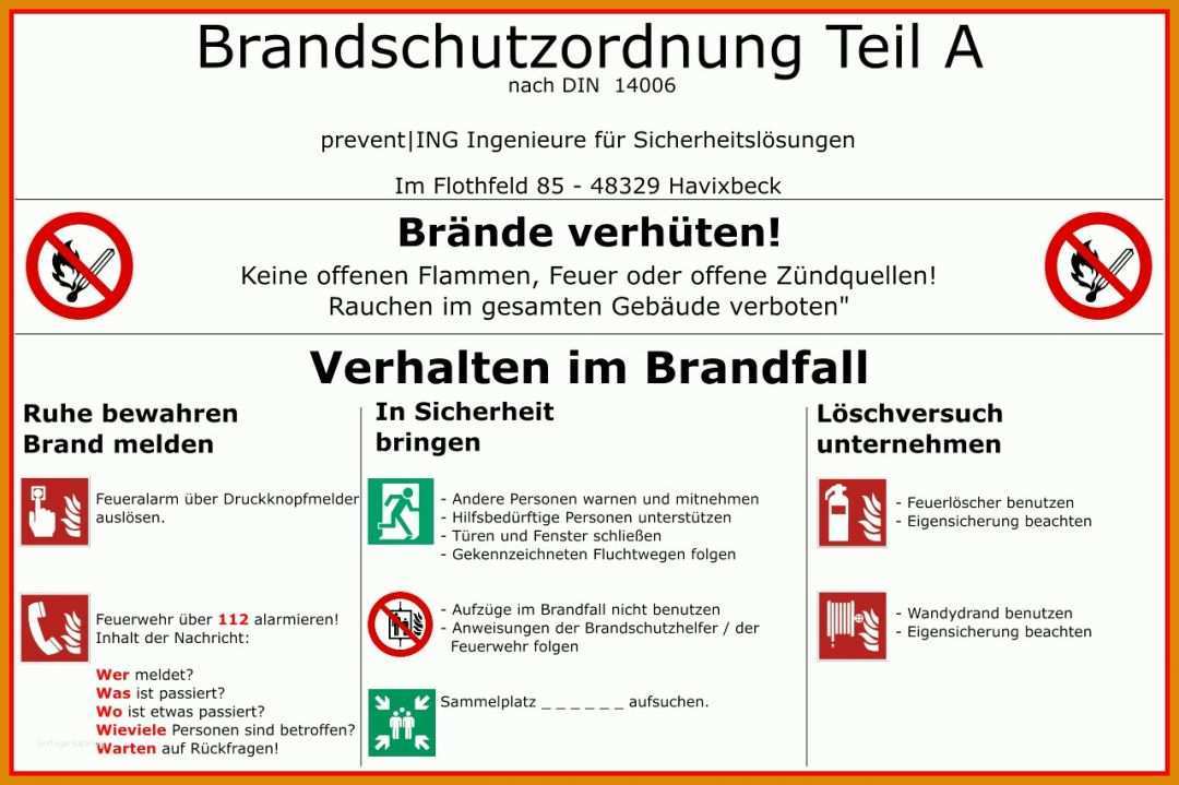 Singular Brandschutzordnung Teil B Vorlage Word 1280x852