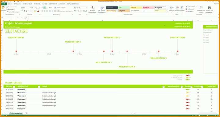 Meilensteinplan Excel Vorlage Meilensteinplan