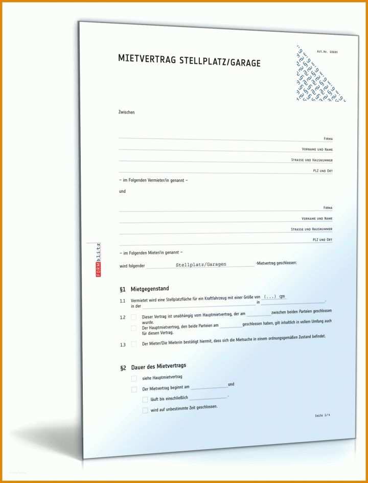 Stellplatz Vermieten Vorlage Mietvertrag Stellplatz