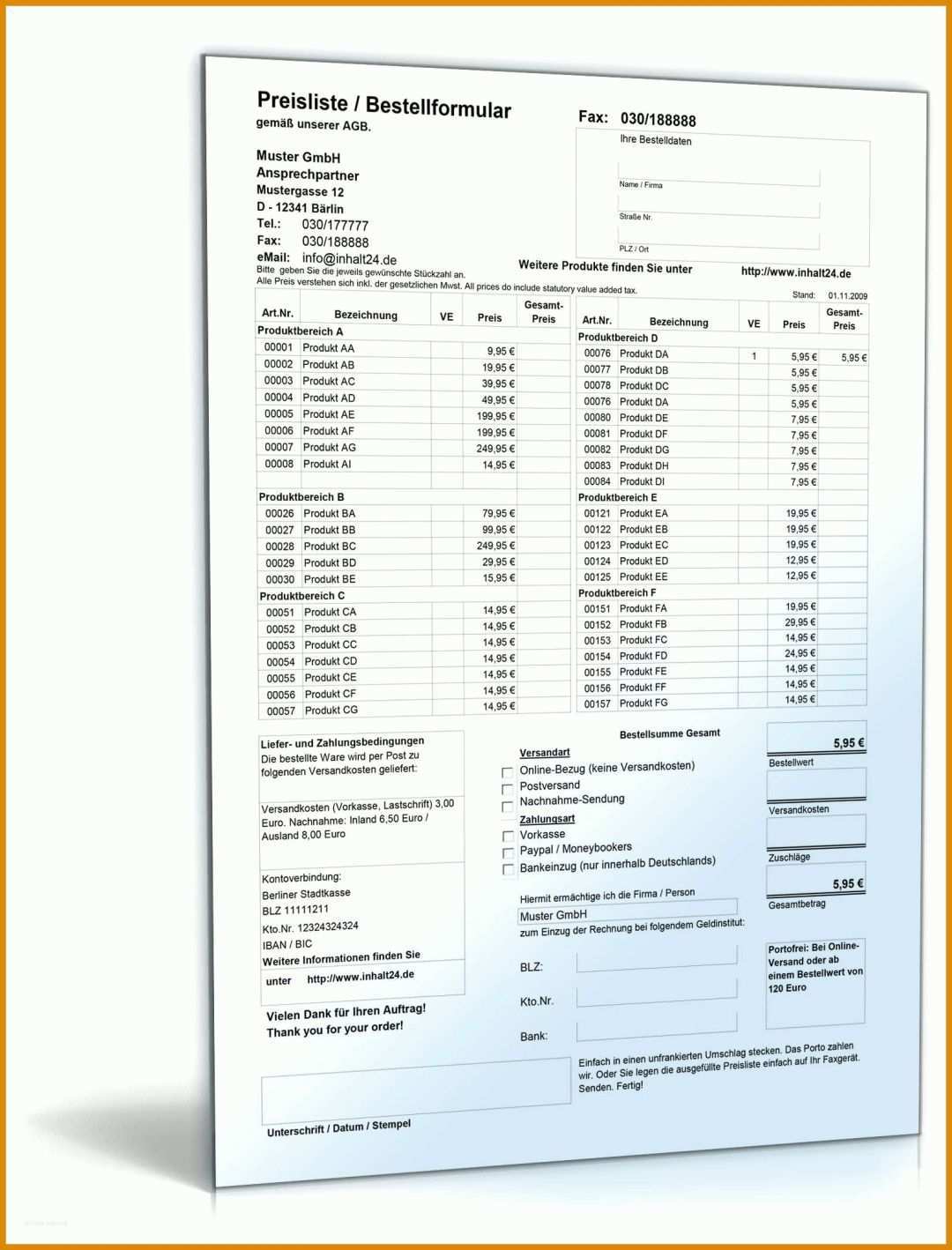 Modisch Preisliste Vorlage 1600x2100