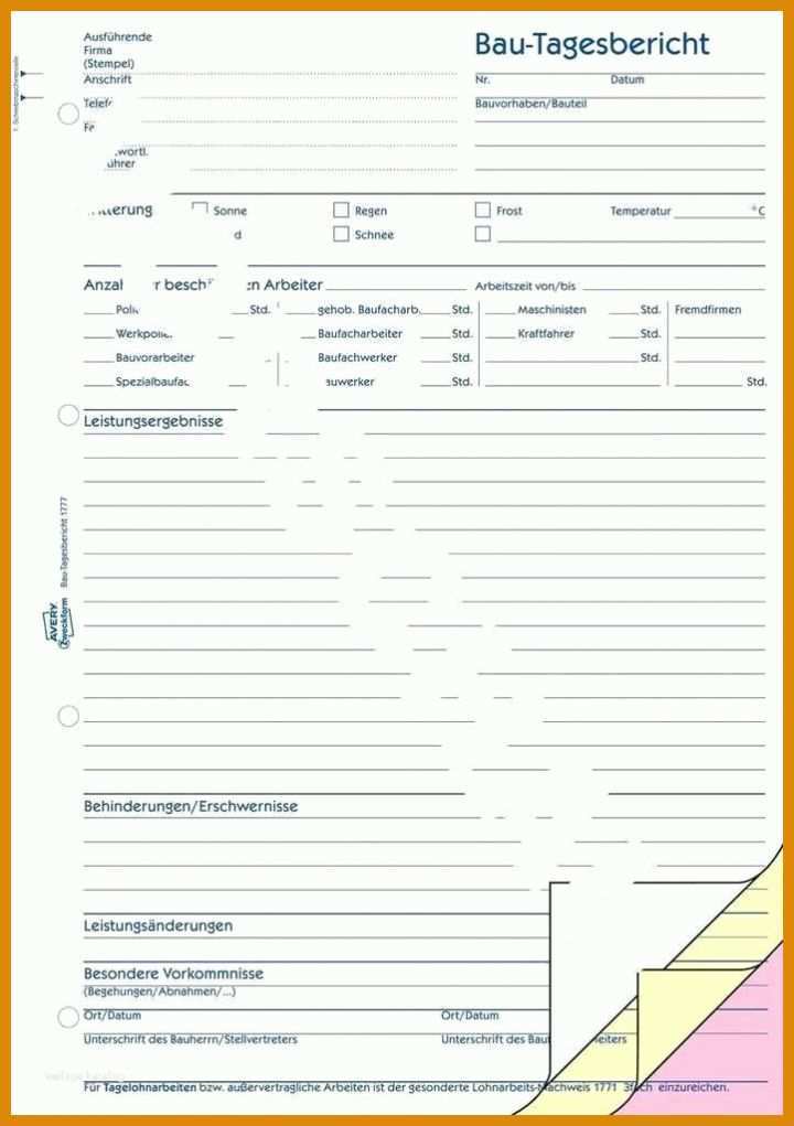 Staffelung Bau Tagesbericht Vorlage Excel 722x1024