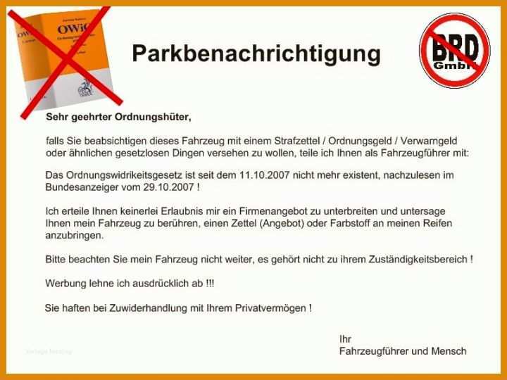 Großartig Falschparker Zettel Vorlage 800x600