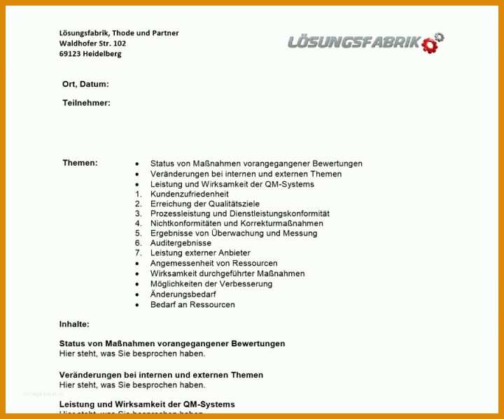 Einzigartig Management Review Vorlage Excel 900x749