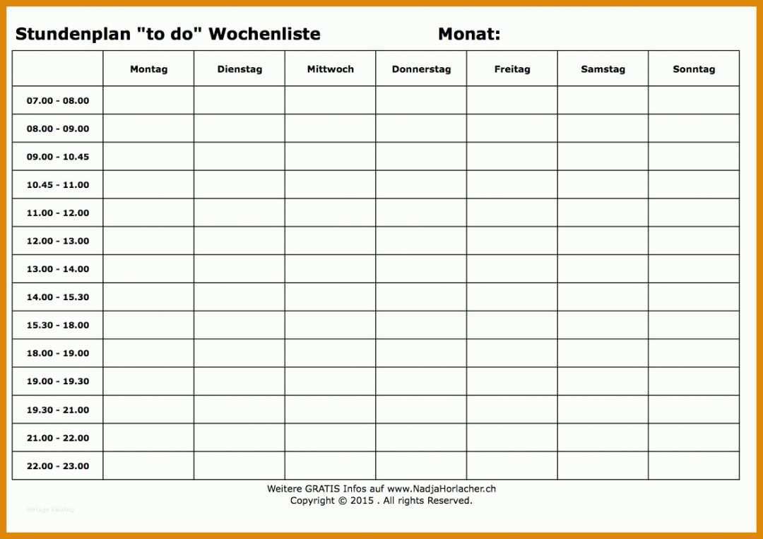 Wunderbar Wochenplan Haushalt Vorlage 1169x826