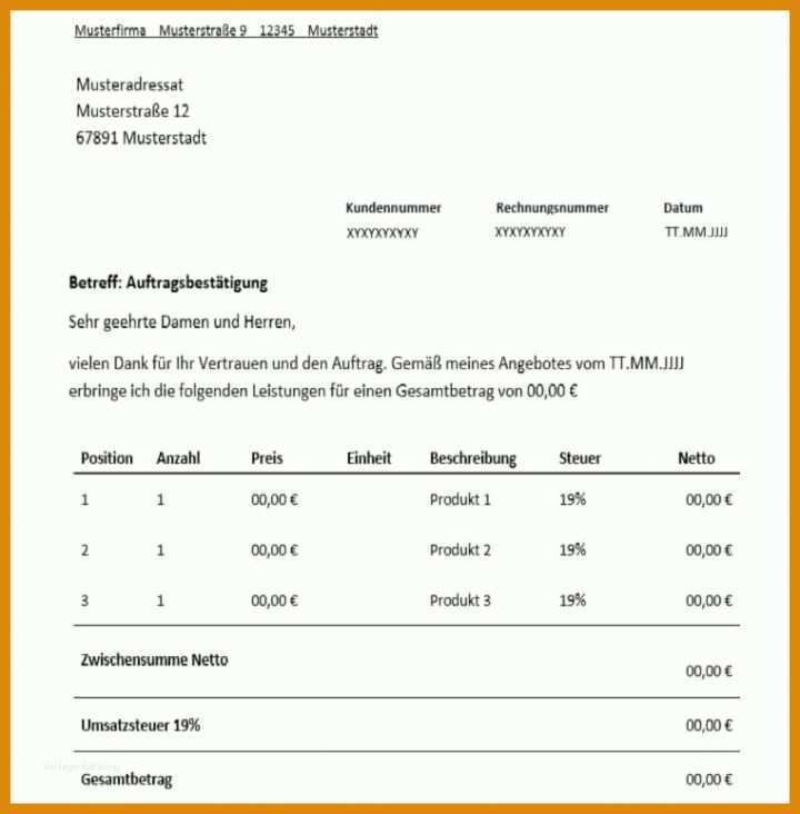 Ungewöhnlich Angebotsbestätigung Vorlage 761x774